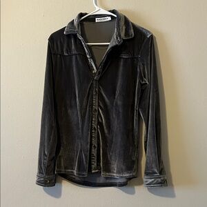 Ranch dressn Velvet Button-Down Shirt - Charcoal